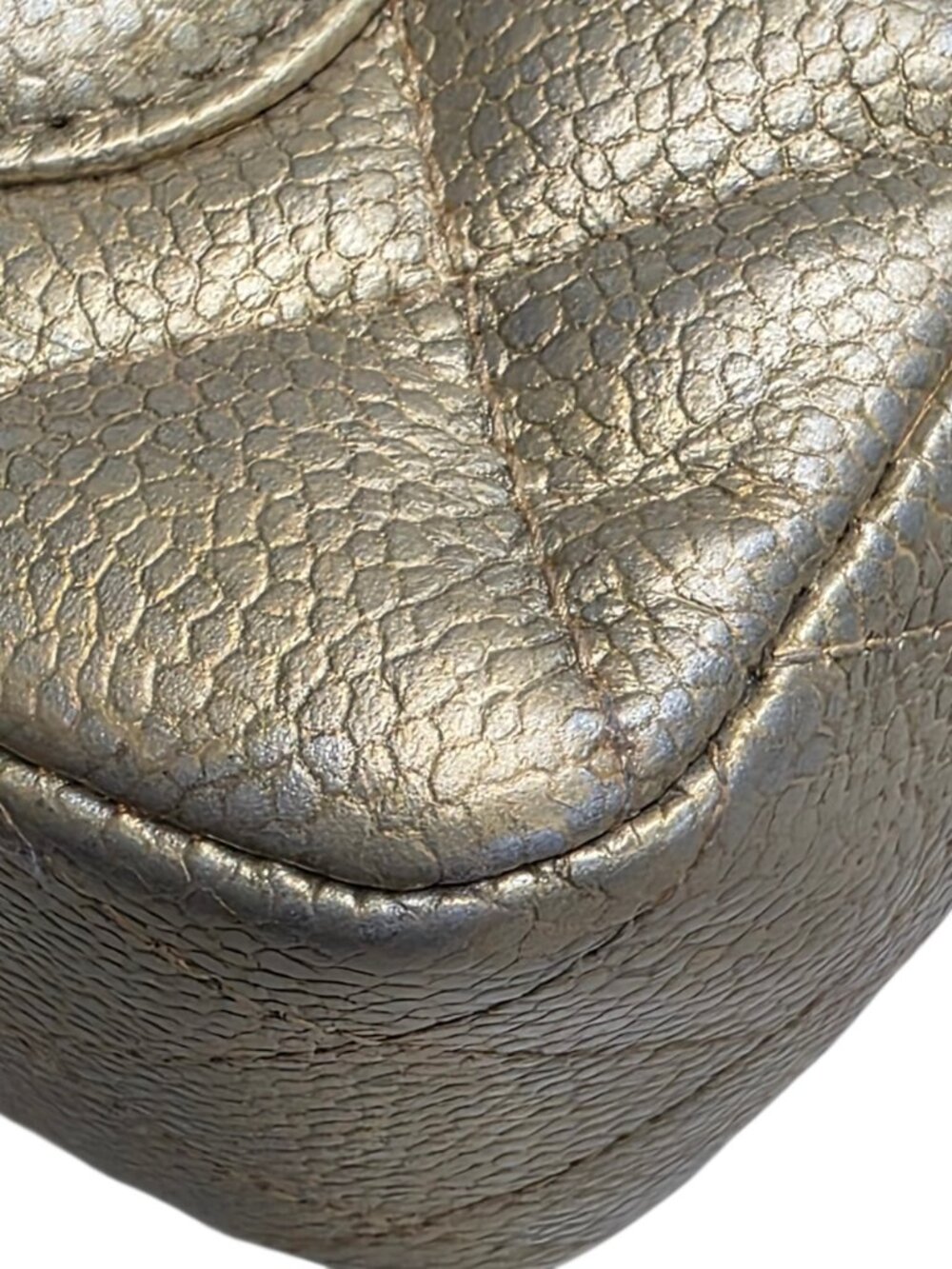 Chanel Pearl Caviar Gold Leather Quilted Classic Mini Single Flap Bag - Picture 14 of 16